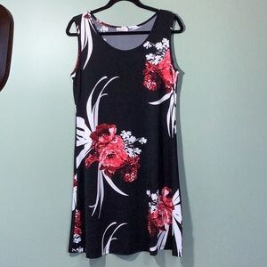 Laura Petites Black stretchy polyester dress Size M